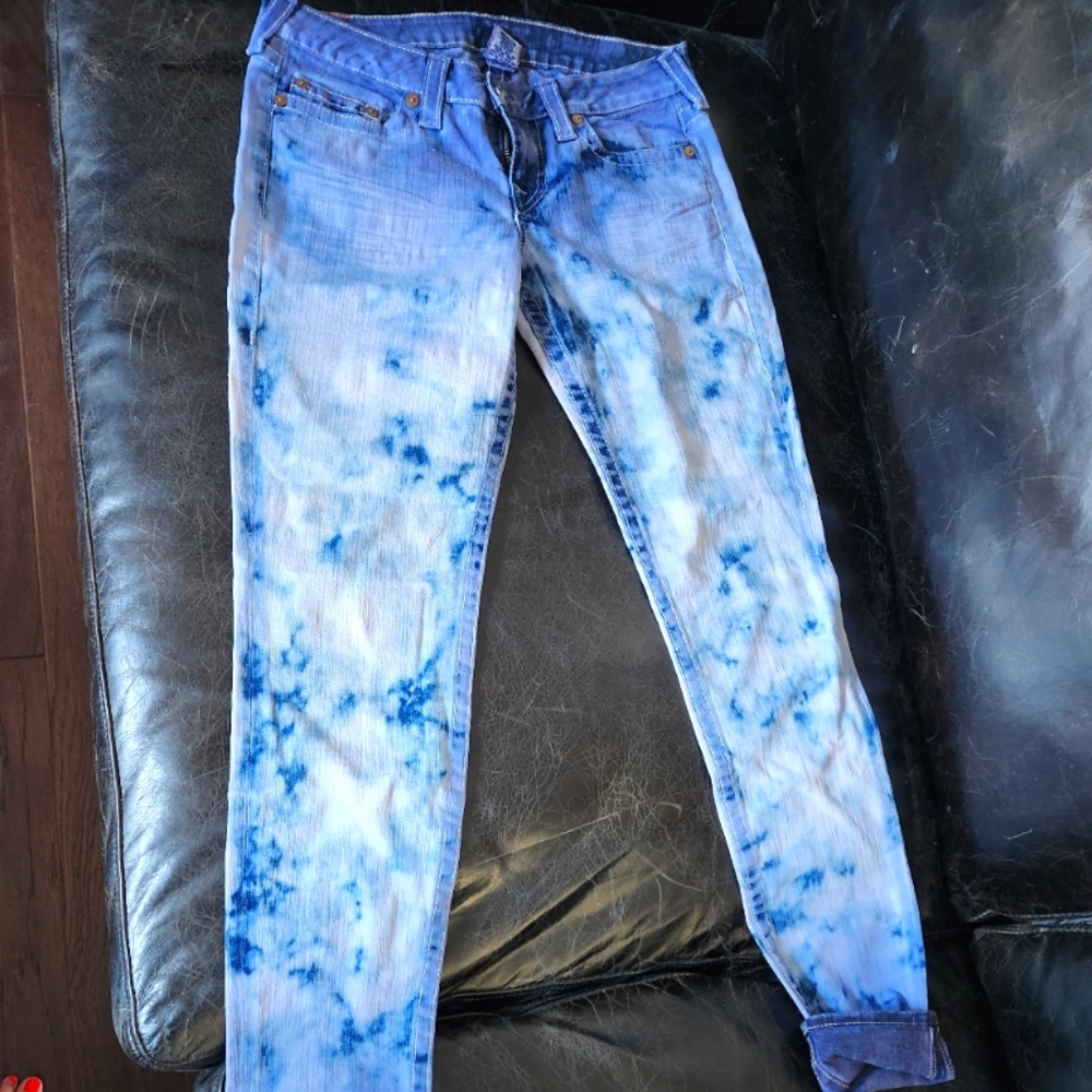 RARE tye dye True Religion jeans Unisex 34"inseam